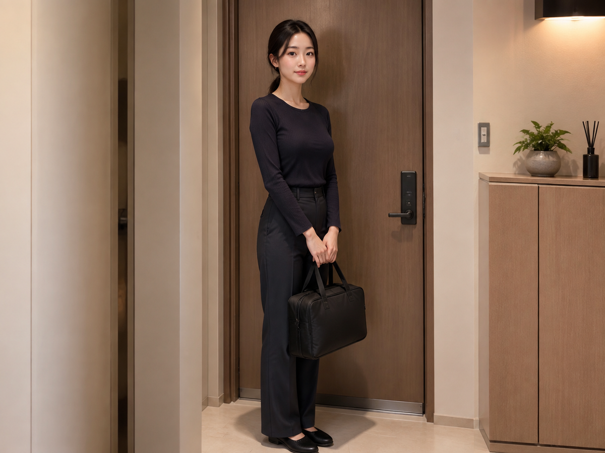 연천 방문 홈케어 일정을 준비하는 젊은 성인 한국 여성 관리사